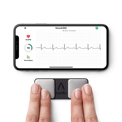 KardiaMobile Personal EKG Monitor – Home Recording – Detects AFib & Irregular Heartbeats – Easy 30 Second Results – Comp